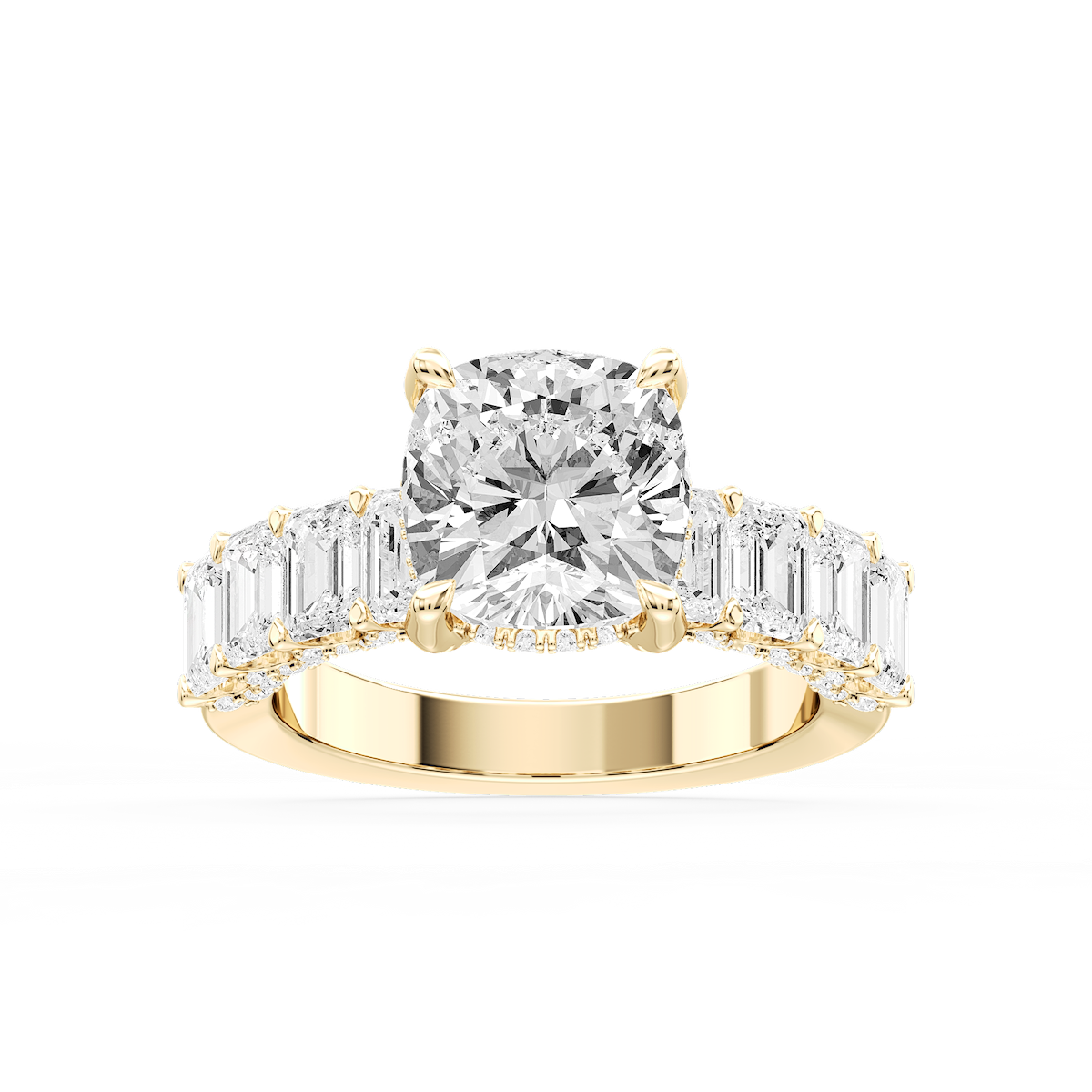 Claire Cushion Lab Grown Diamond Hidden Halo Engagement Ring