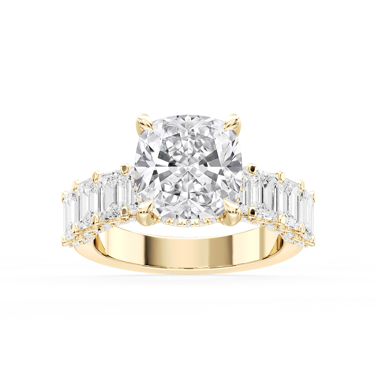 Claire Cushion Lab Grown Diamond Hidden Halo Engagement Ring