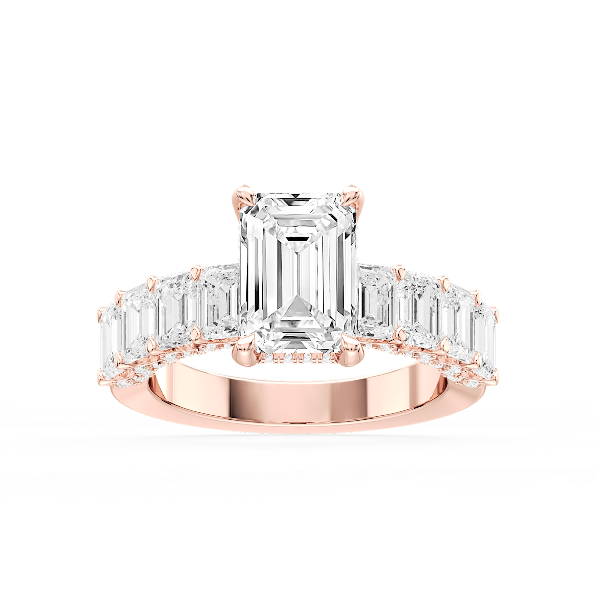 Claire Emerald Lab Grown Diamond Hidden Halo Engagement Ring