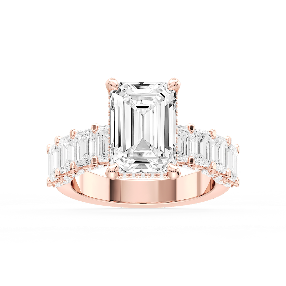 Claire Emerald Lab Grown Diamond Hidden Halo Engagement Ring
