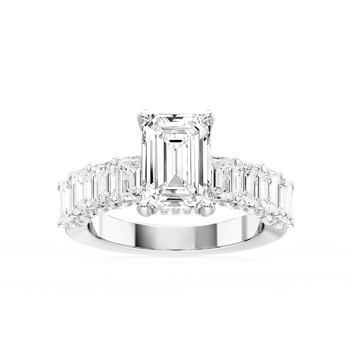 Claire Emerald Lab Grown Diamond Hidden Halo Engagement Ring