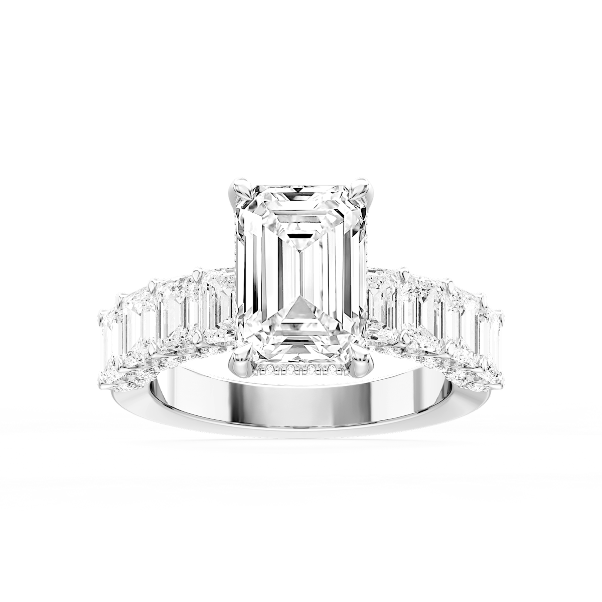 Claire Emerald Lab Grown Diamond Hidden Halo Engagement Ring