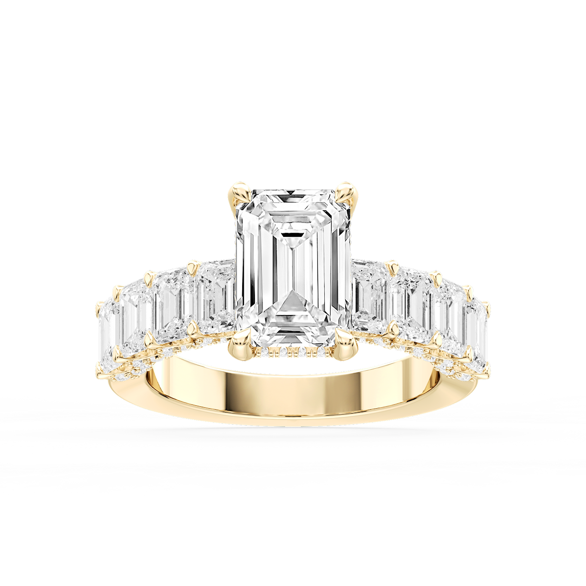 Claire Emerald Lab Grown Diamond Hidden Halo Engagement Ring