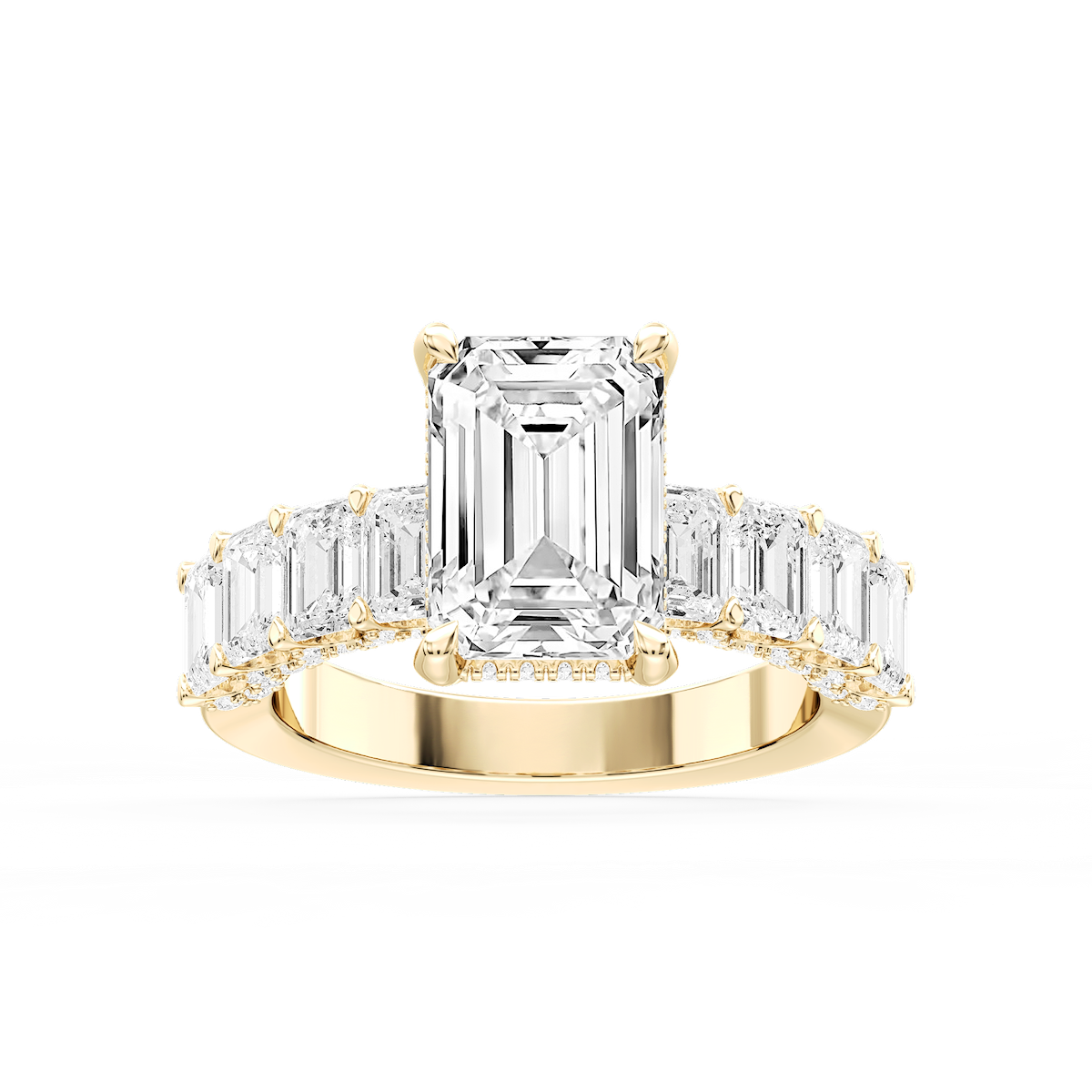 Claire Emerald Lab Grown Diamond Hidden Halo Engagement Ring