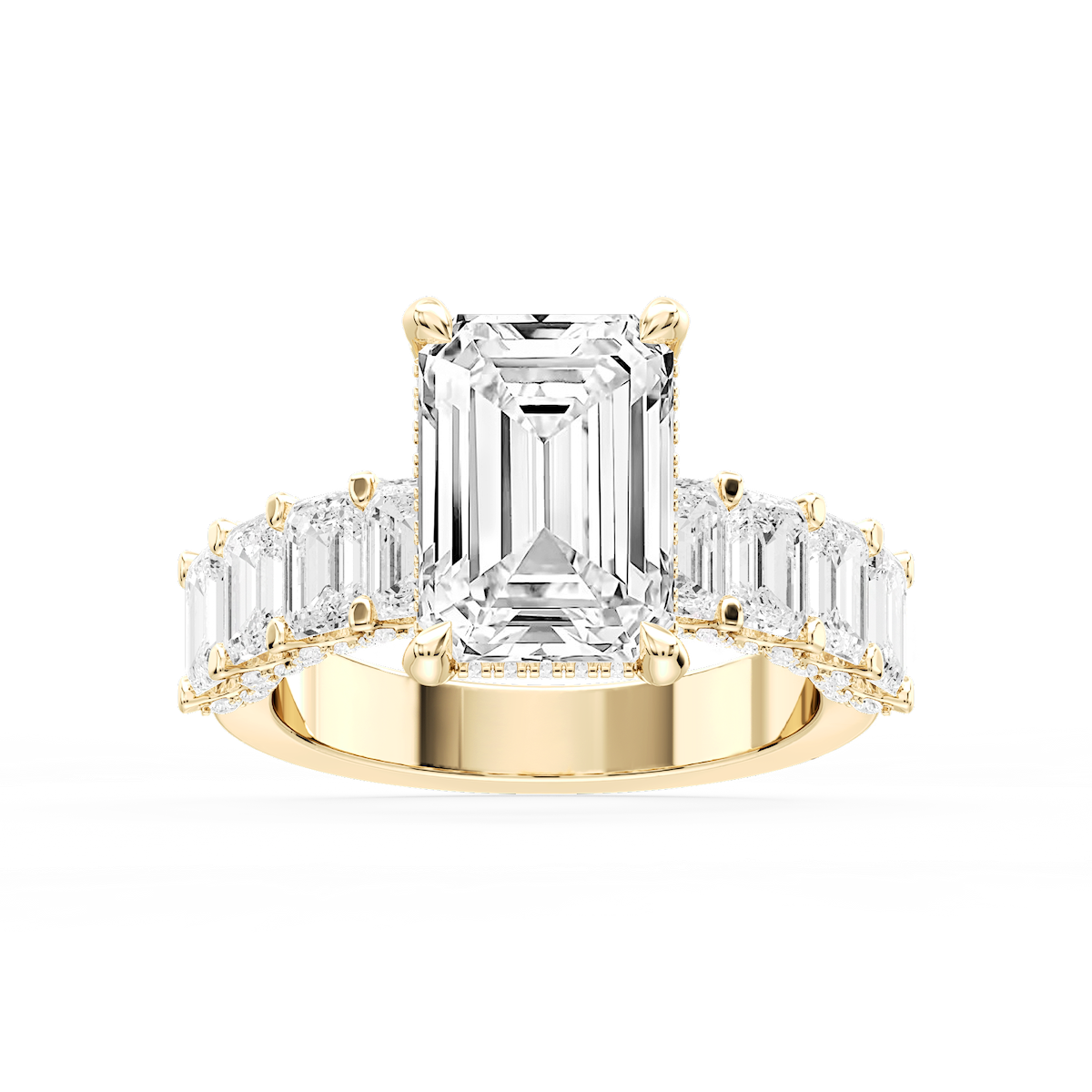 Claire Emerald Lab Grown Diamond Hidden Halo Engagement Ring