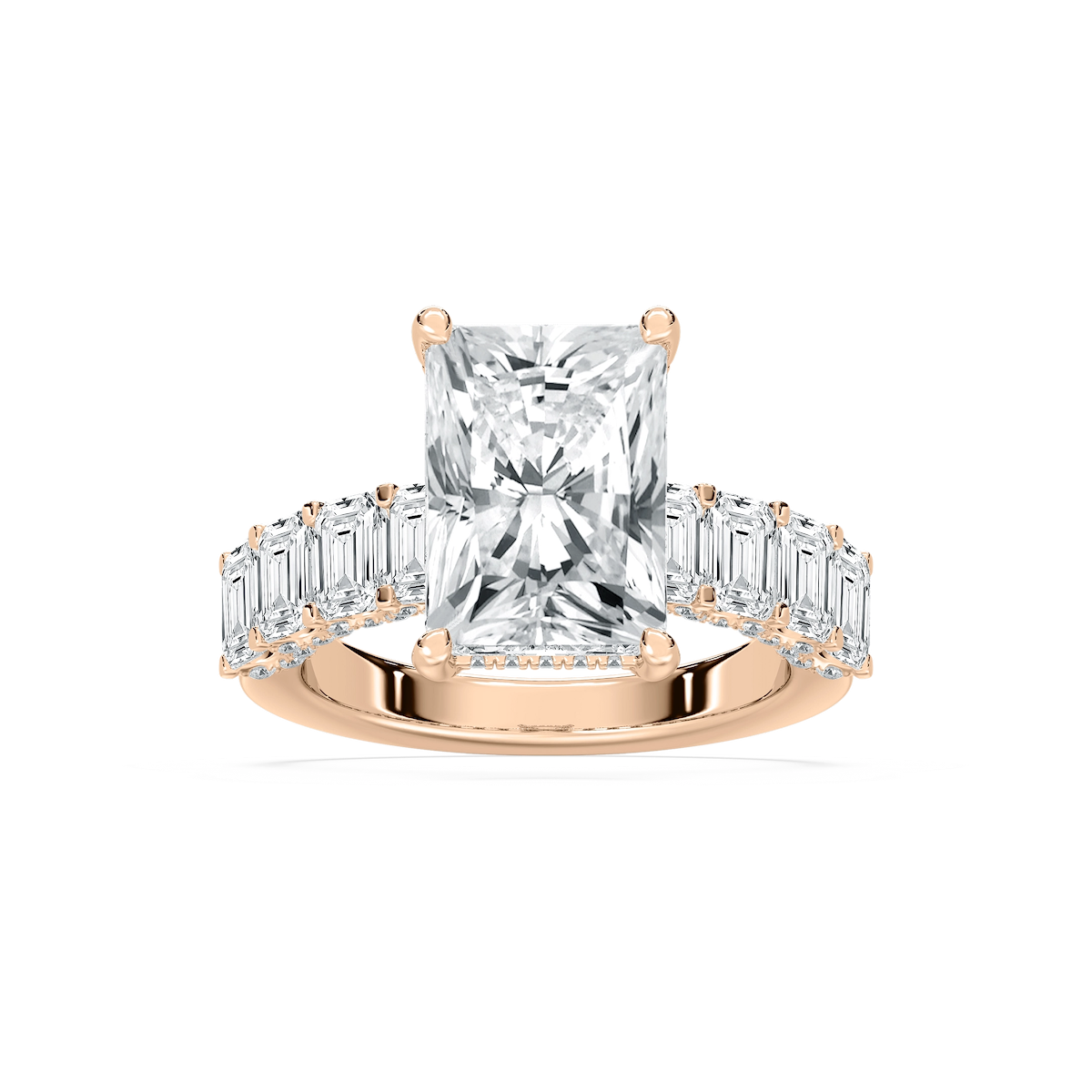 Claire 7 ³⁄₄ ctw Radiant Lab Grown Diamond Hidden Halo Engagement Ring