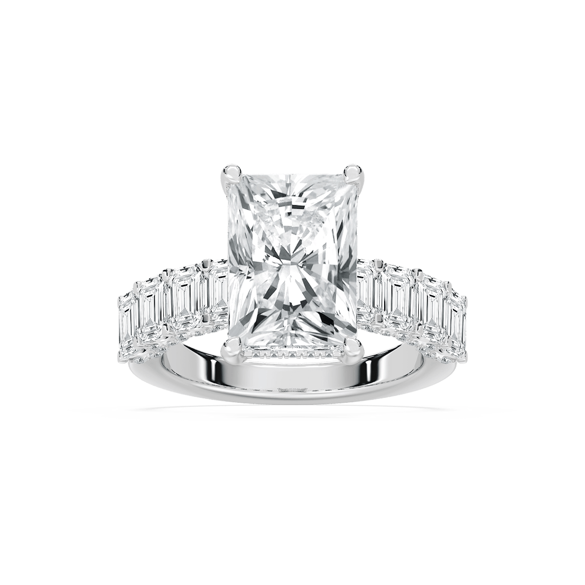 Claire 7 ³⁄₄ ctw Radiant Lab Grown Diamond Hidden Halo Engagement Ring