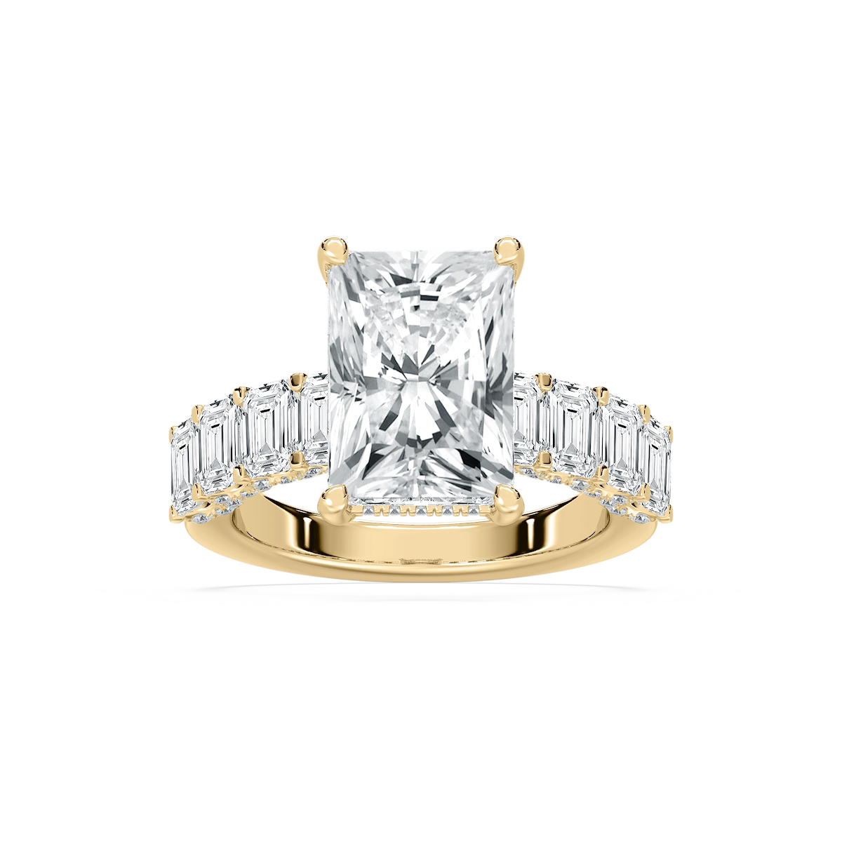 Claire 7 ³⁄₄ ctw Radiant Lab Grown Diamond Hidden Halo Engagement Ring