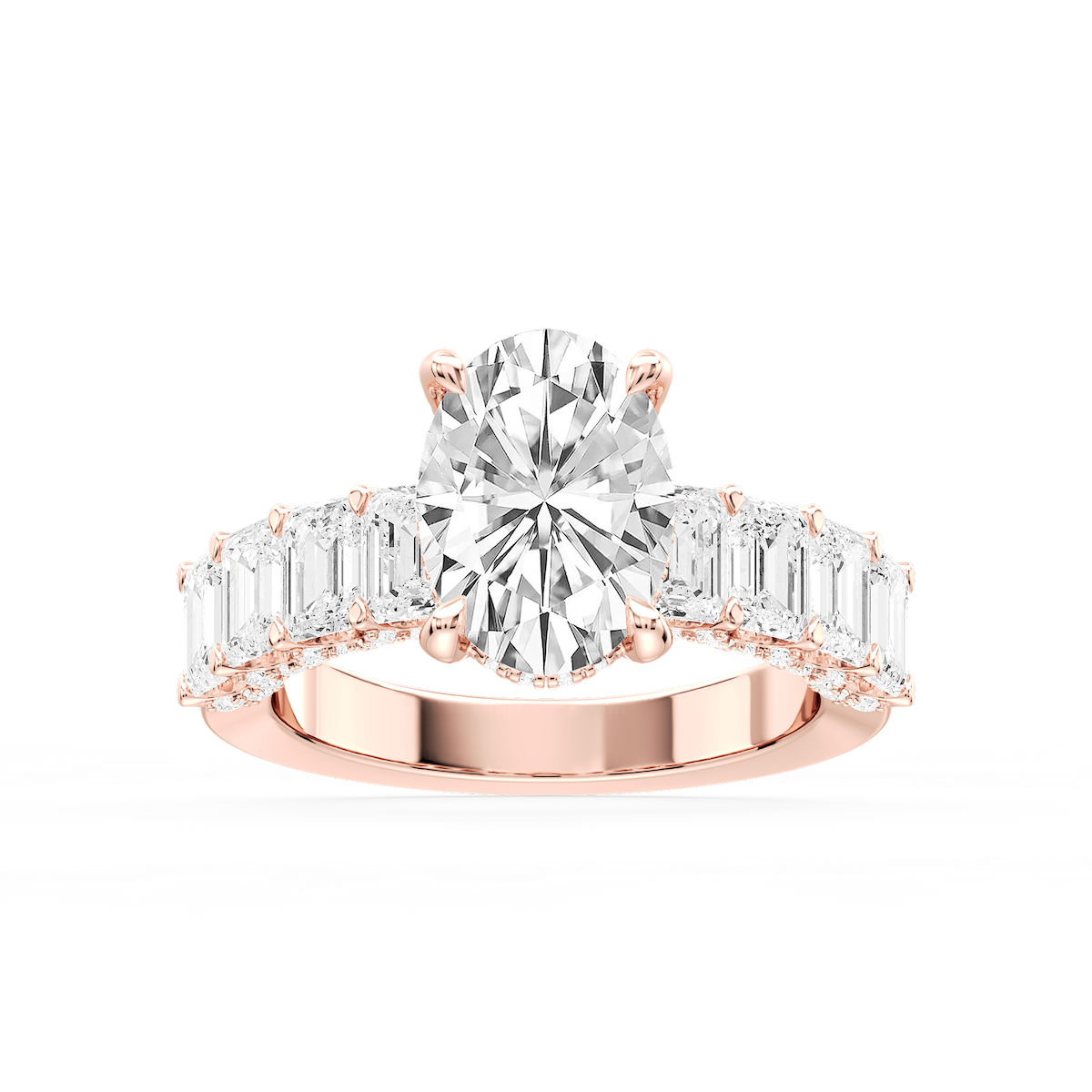 Claire Oval Lab Grown Diamond Hidden Halo Engagement Ring