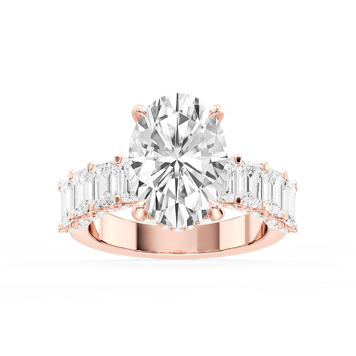 Claire Oval Lab Grown Diamond Hidden Halo Engagement Ring