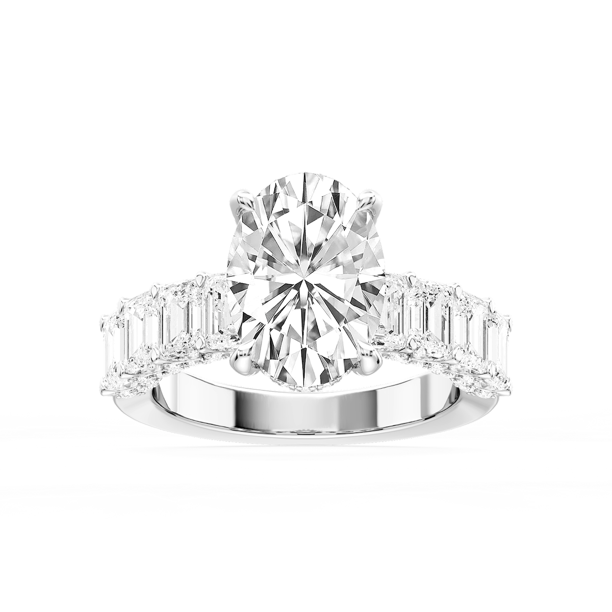 Claire Oval Lab Grown Diamond Hidden Halo Engagement Ring
