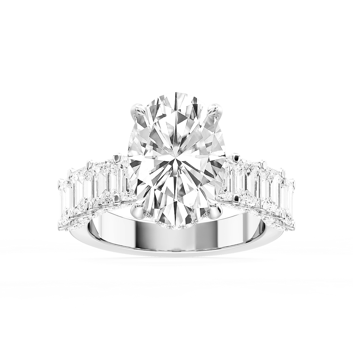 Claire Oval Lab Grown Diamond Hidden Halo Engagement Ring