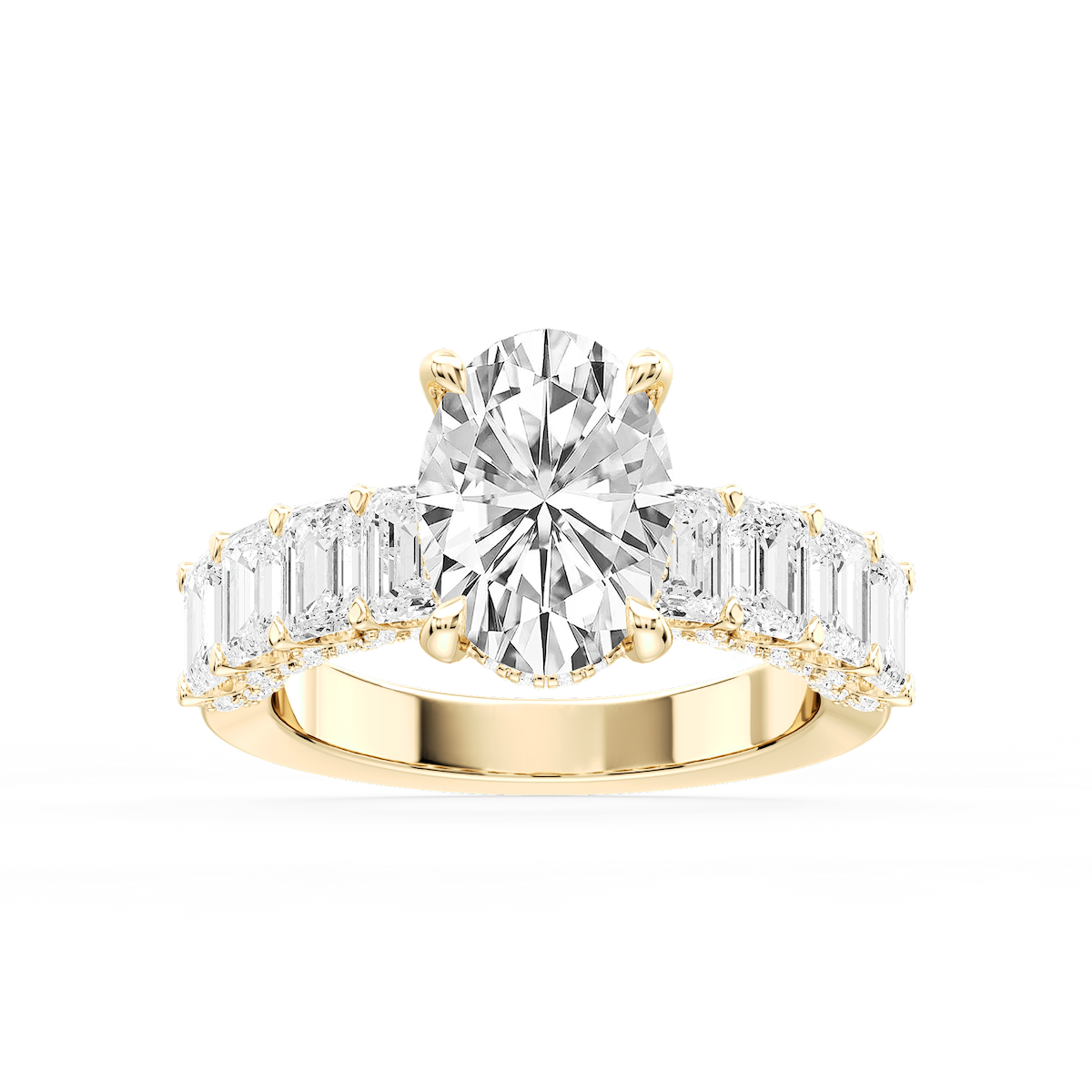 Claire Oval Lab Grown Diamond Hidden Halo Engagement Ring