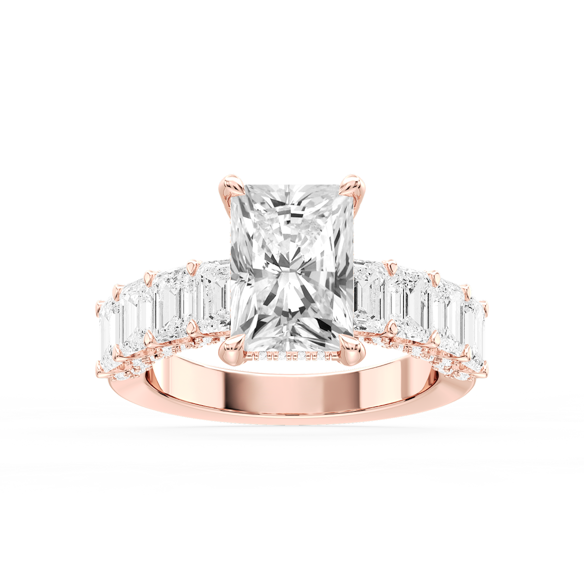 Claire Radiant Lab Grown Diamond Hidden Halo Engagement Ring