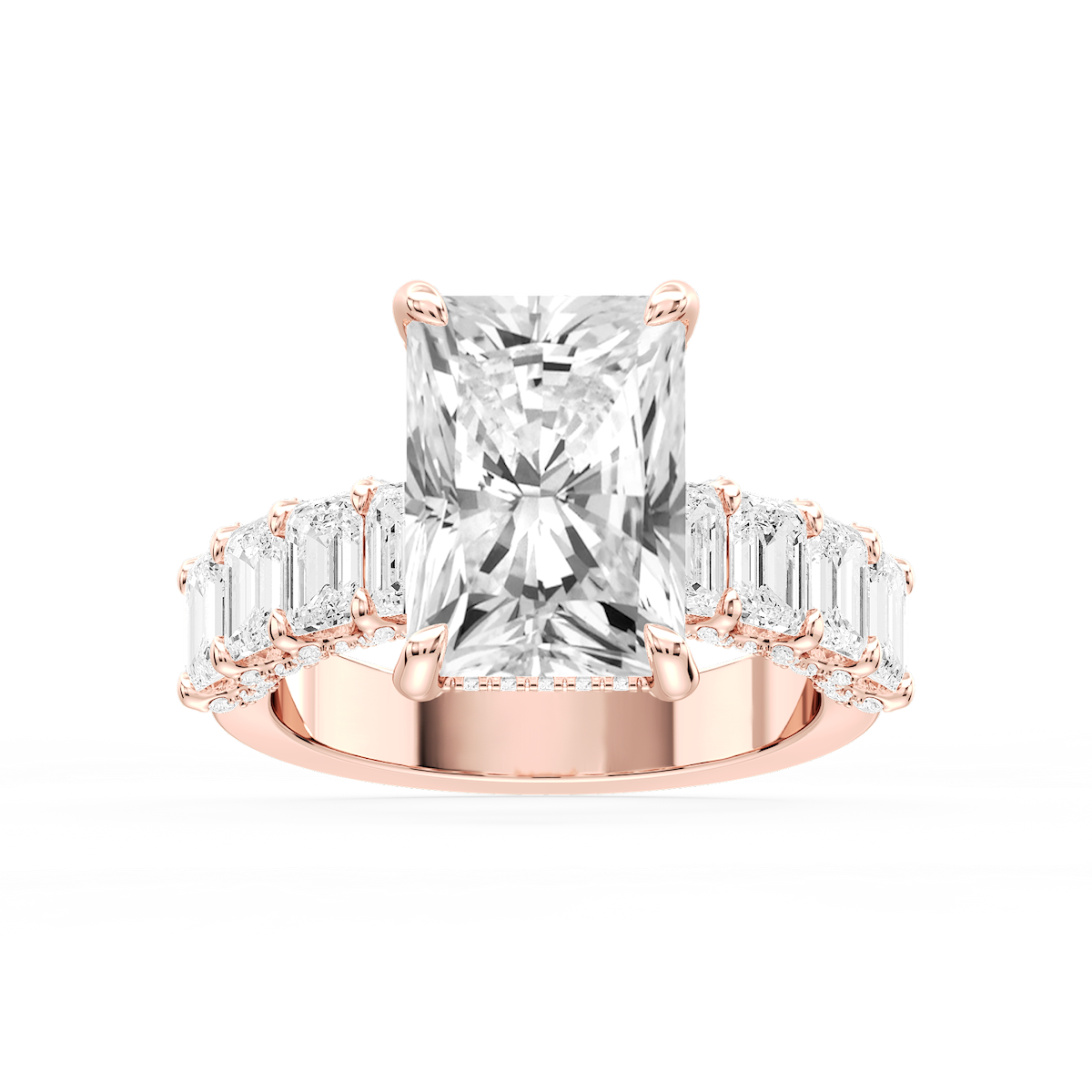 Claire Radiant Lab Grown Diamond Hidden Halo Engagement Ring
