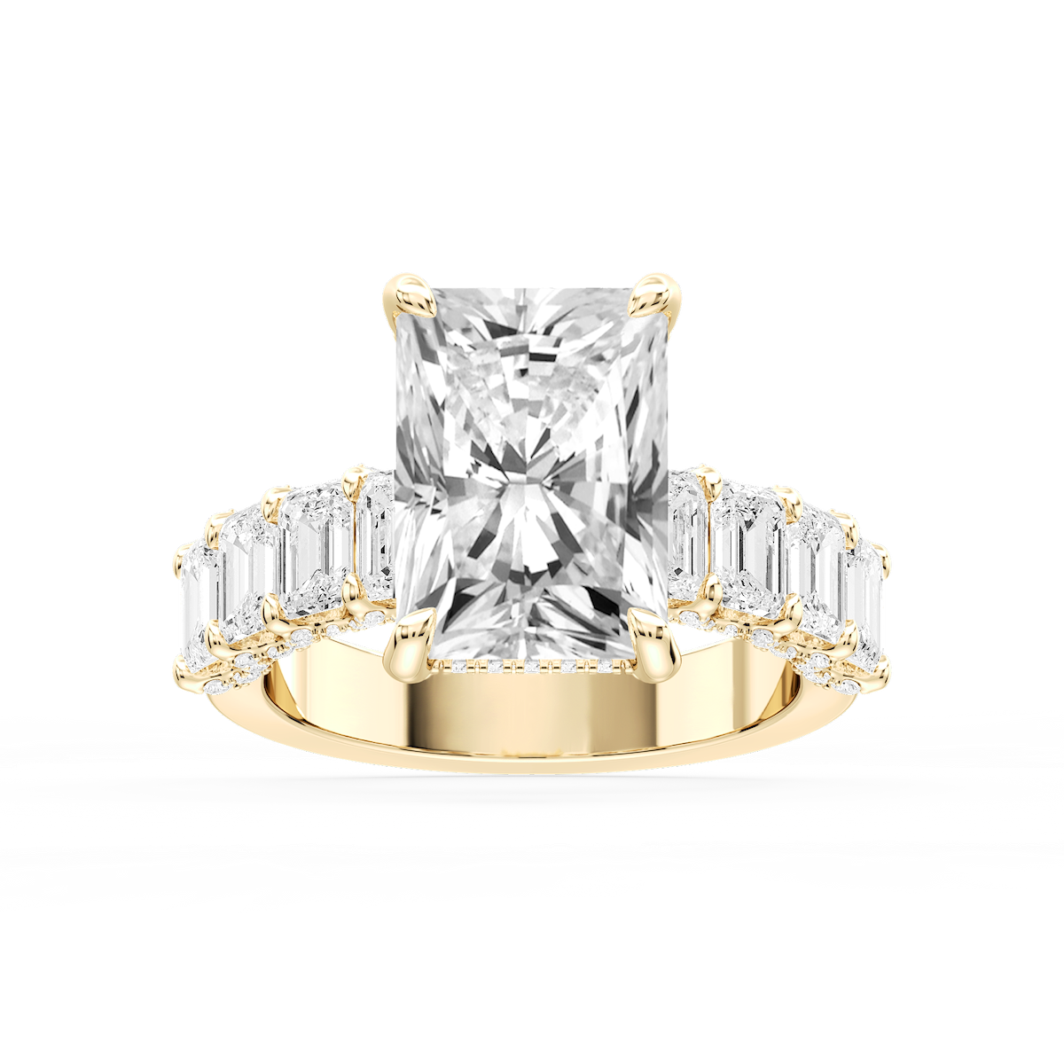 Claire 7 ³⁄₄ ctw Radiant Lab Grown Diamond Hidden Halo Engagement Ring