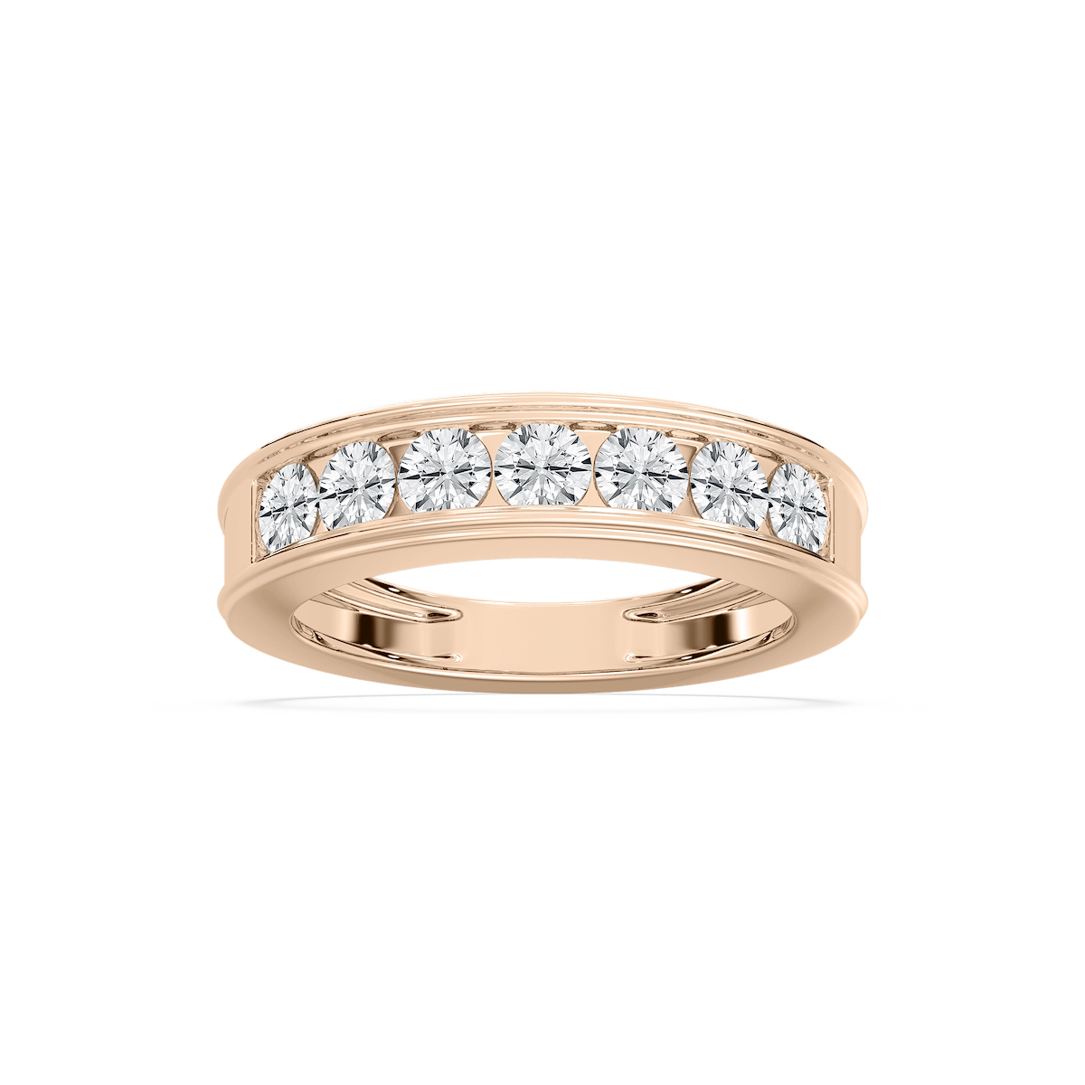 Lilly 1 ctw Round Lab Grown Diamond Seven Stone Channel Anniversary Band