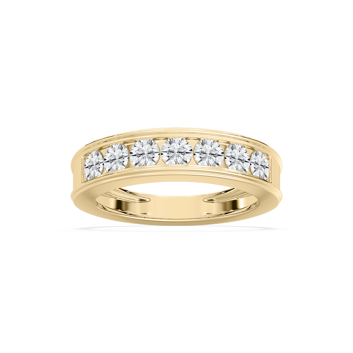 Lilly 1 ctw Round Lab Grown Diamond Seven Stone Channel Anniversary Band