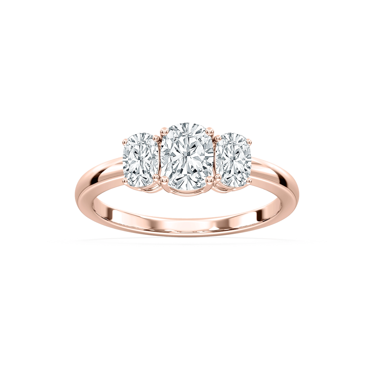 Alexa 2 ctw Cushion Lab Grown Diamond Basket Three Stone Engagement Ring
