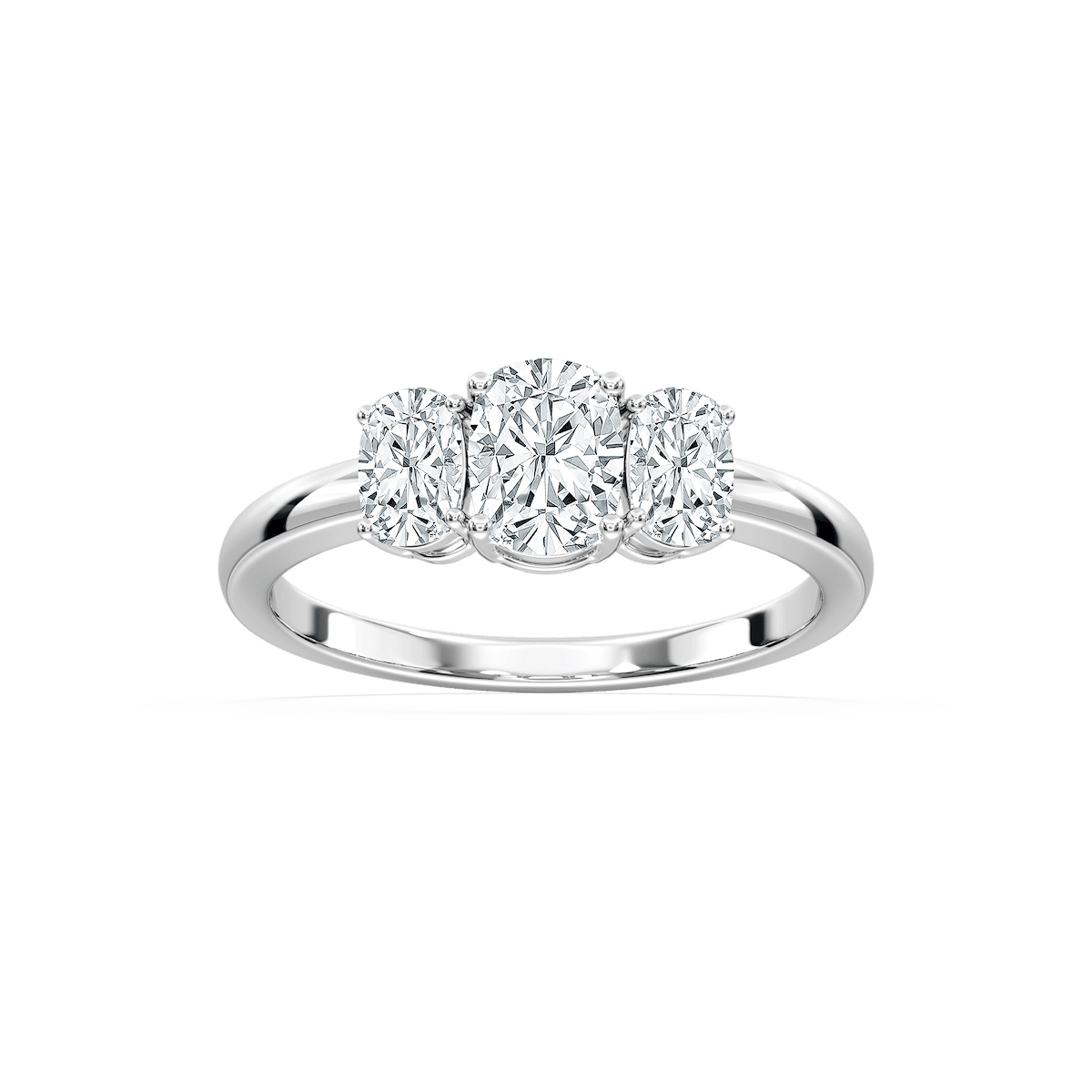 Alexa 2 ctw Cushion Lab Grown Diamond Basket Three Stone Engagement Ring