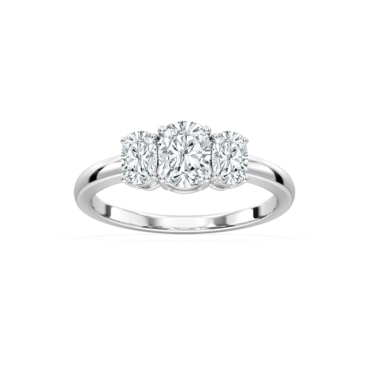 Alexa 2 ctw Cushion Lab Grown Diamond Basket Three Stone Engagement Ring