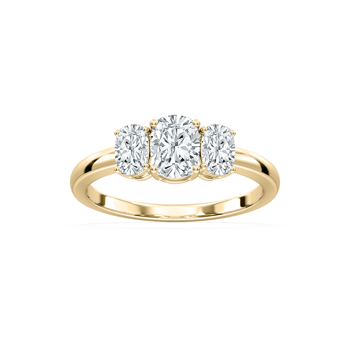 Alexa 2 ctw Cushion Lab Grown Diamond Basket Three Stone Engagement Ring