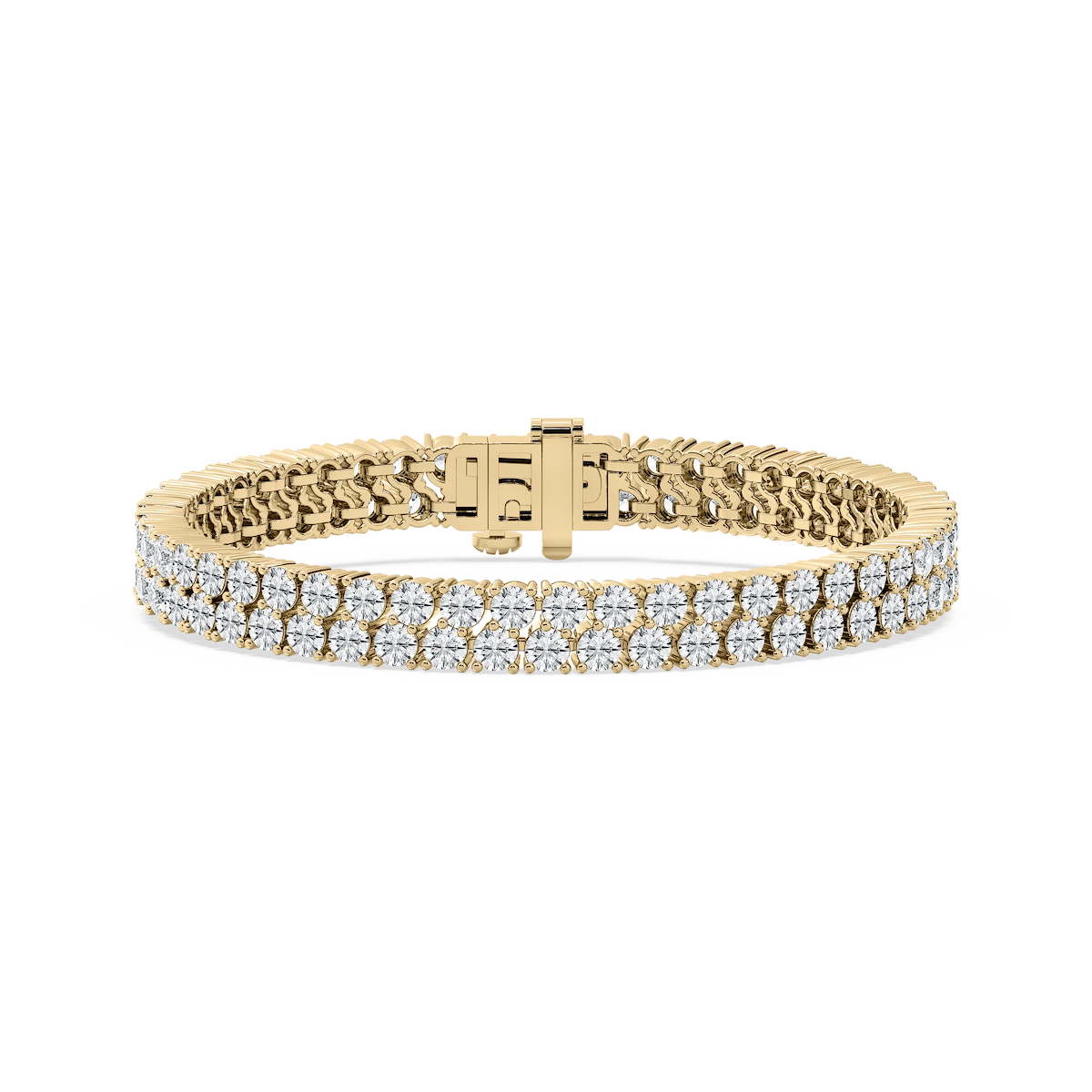 10 ctw Round Lab Grown Diamond Offset Double Row Tennis Bracelet  - 7 Inches