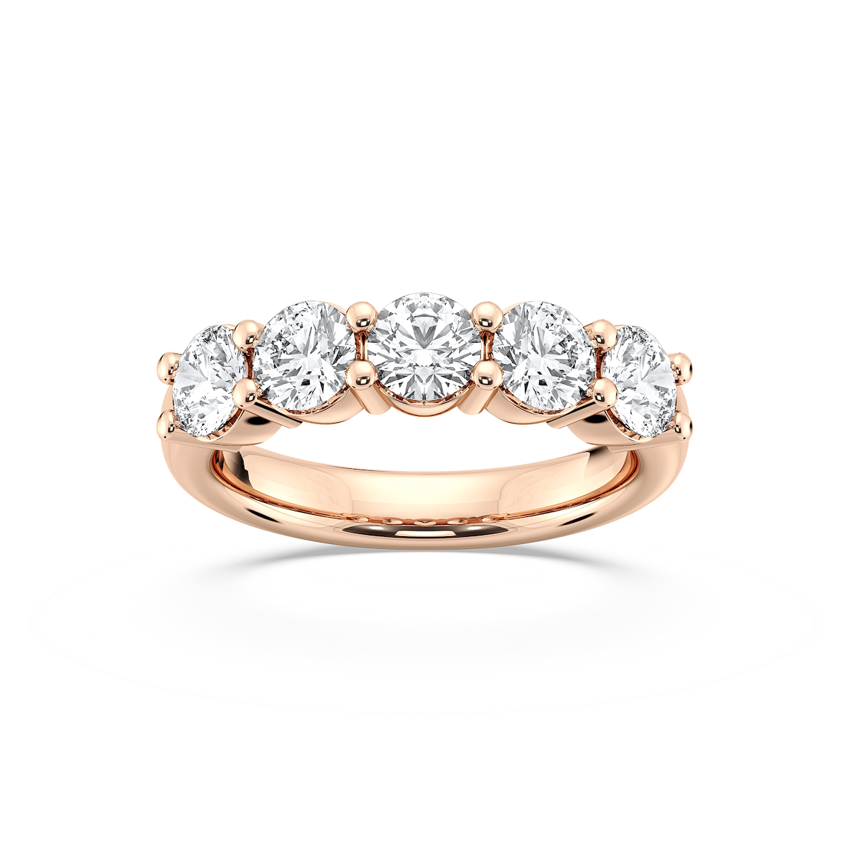 Natalia 2 ctw Round Lab Grown Diamond Five Stone Shared Prong Anniversary Band