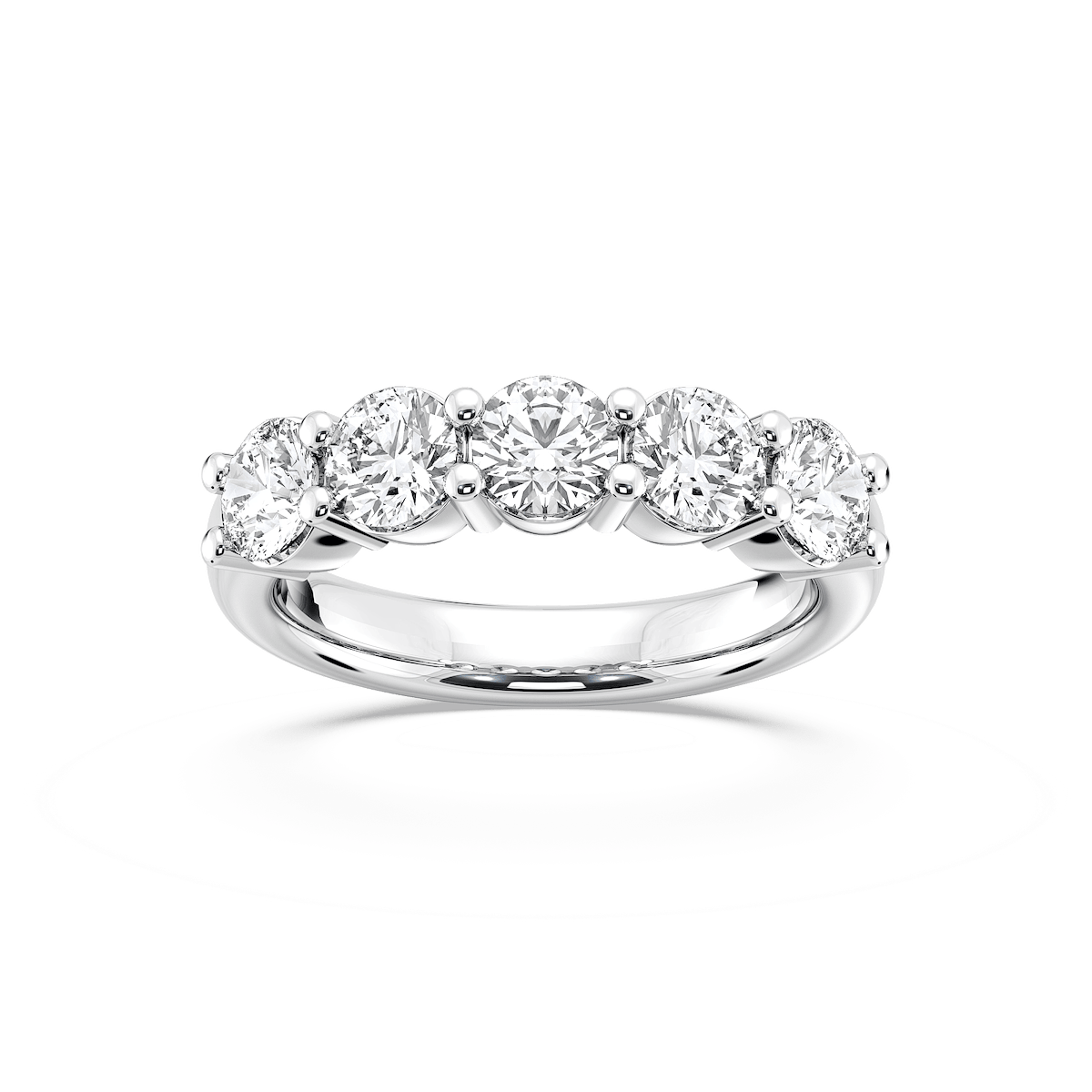 Natalia 2 ctw Round Lab Grown Diamond Five Stone Shared Prong Anniversary Band