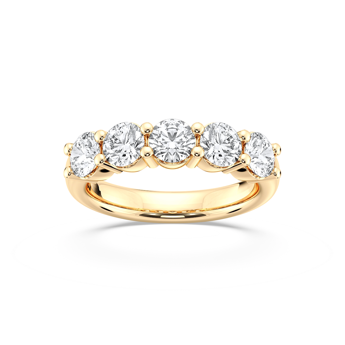 Natalia 2 ctw Round Lab Grown Diamond Five Stone Shared Prong Anniversary Band