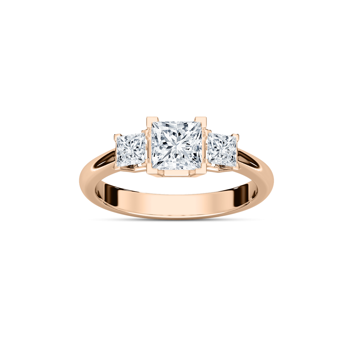 Emmie 1 ½ ctw Princess Lab Grown Diamond Modern Three Stone Engagement Ring