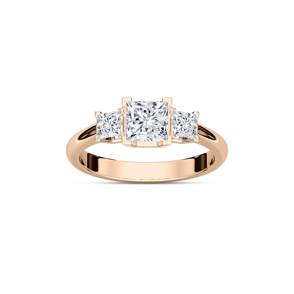 Emmie 1 ½ ctw Princess Lab Grown Diamond Modern Three Stone Engagement Ring