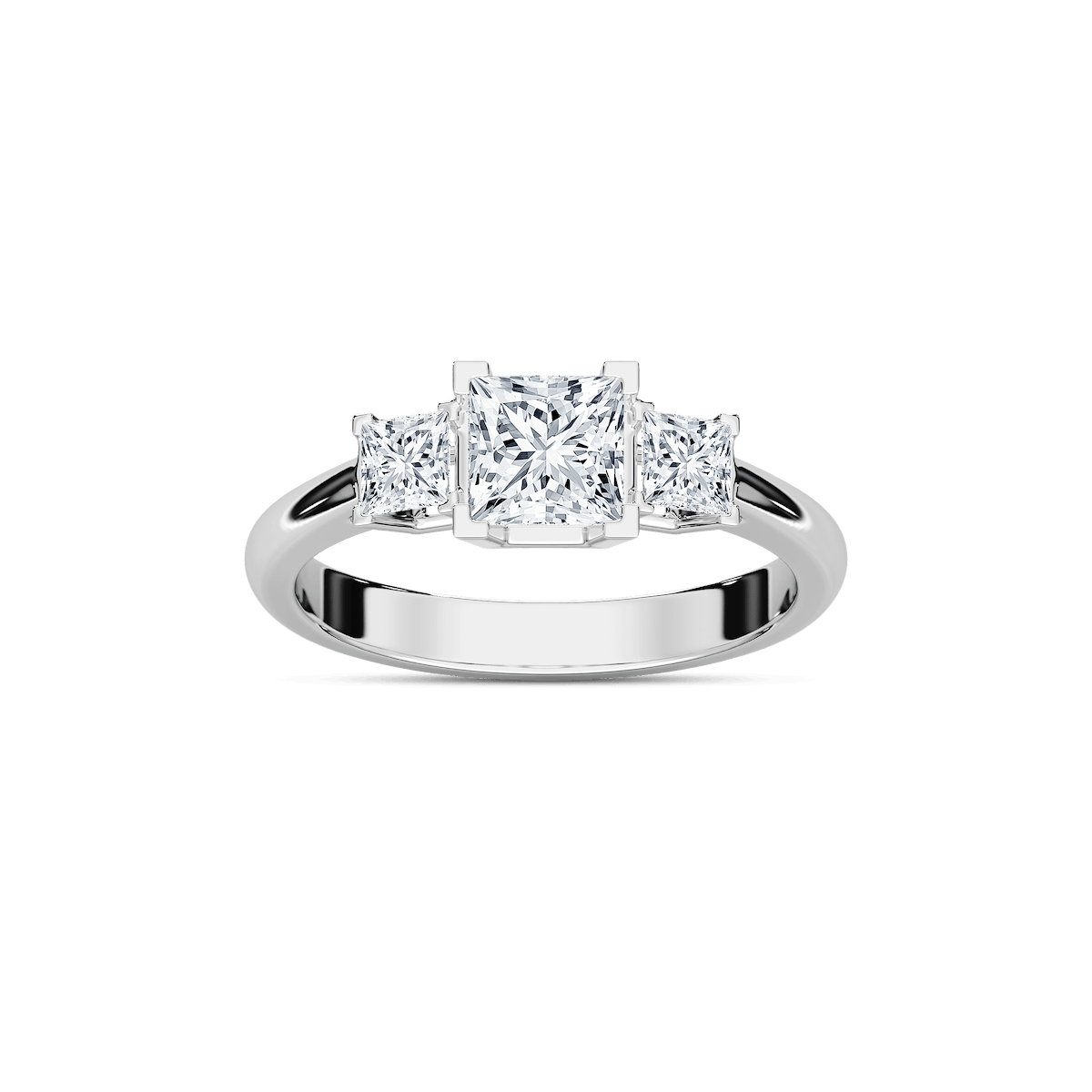 Emmie 1 ½ ctw Princess Lab Grown Diamond Modern Three Stone Engagement Ring