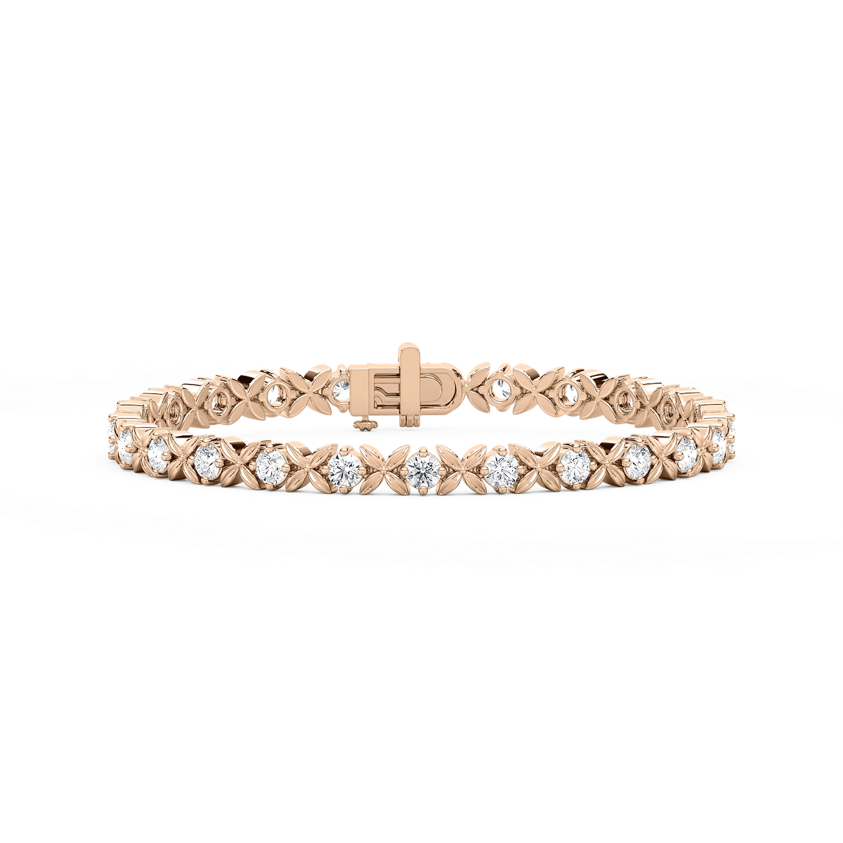 5 ctw Round Lab Grown Diamond Classic XO Bracelet - 7 Inches