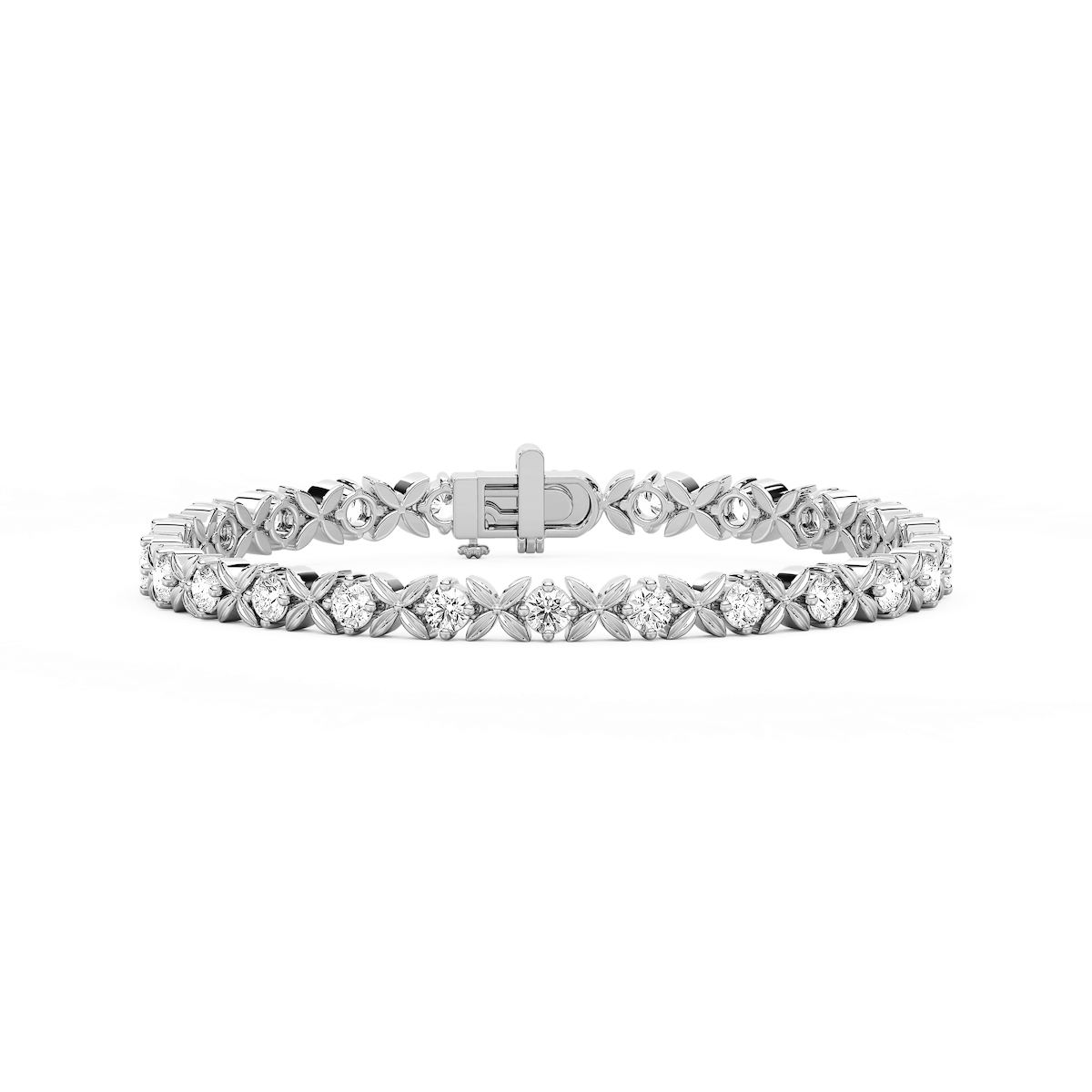 5 ctw Round Lab Grown Diamond Classic XO Bracelet - 7 Inches