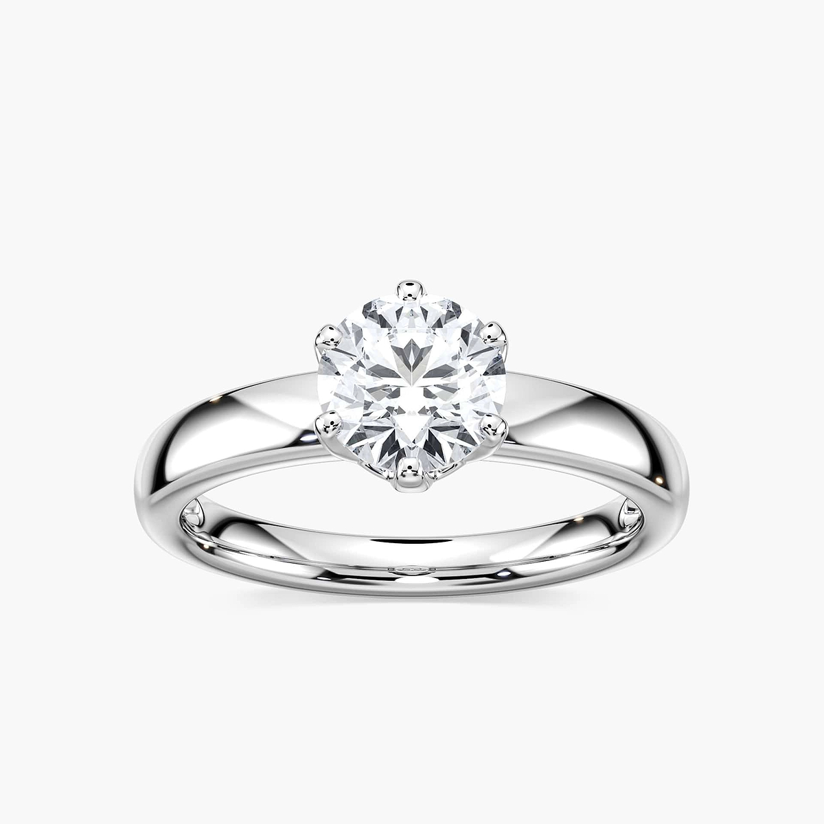 Neoma Round Lab Grown Diamond Six Prong Solitaire Engagement Ring