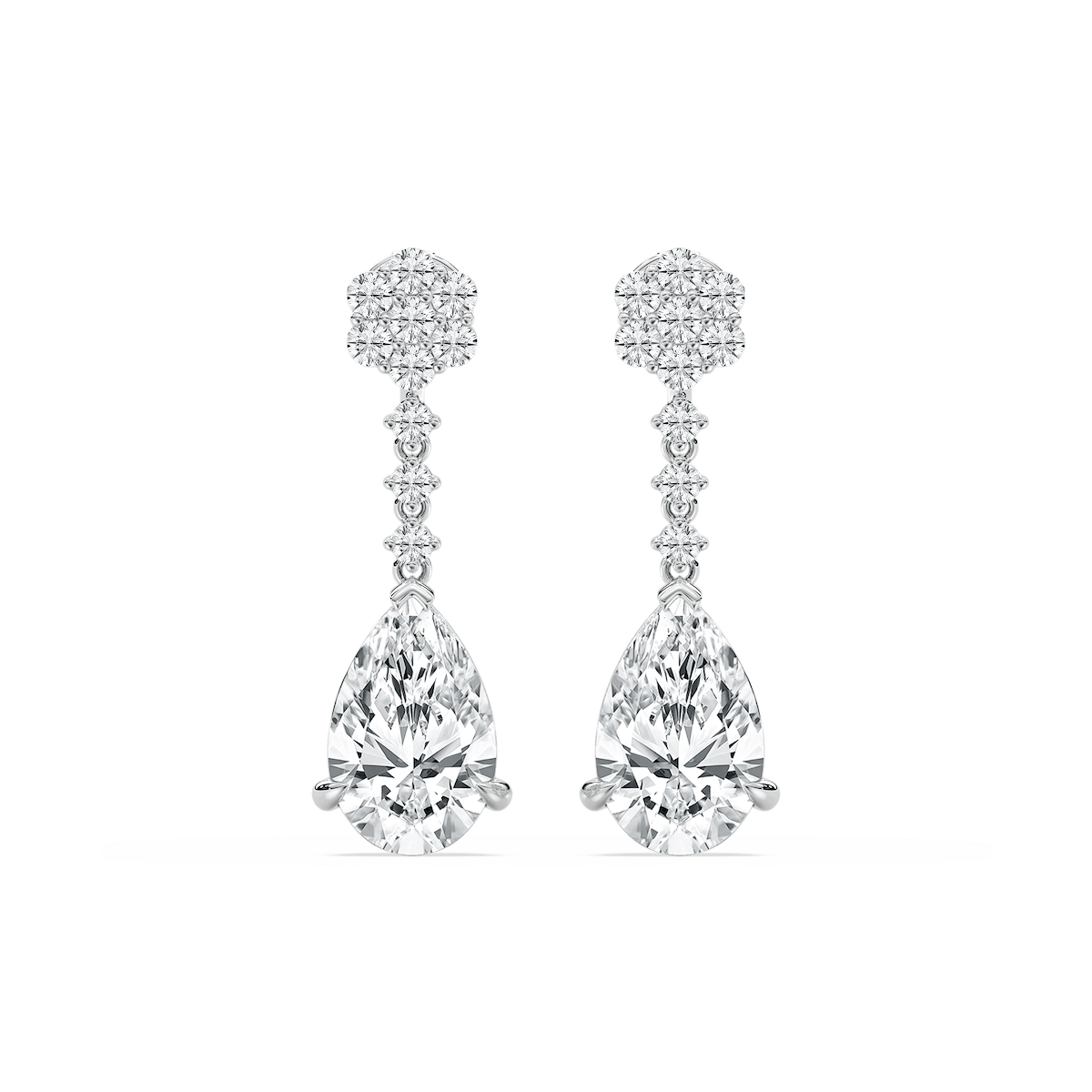 2 ¼ ctw Pear and Round Lab Grown Diamond Drop Earrings