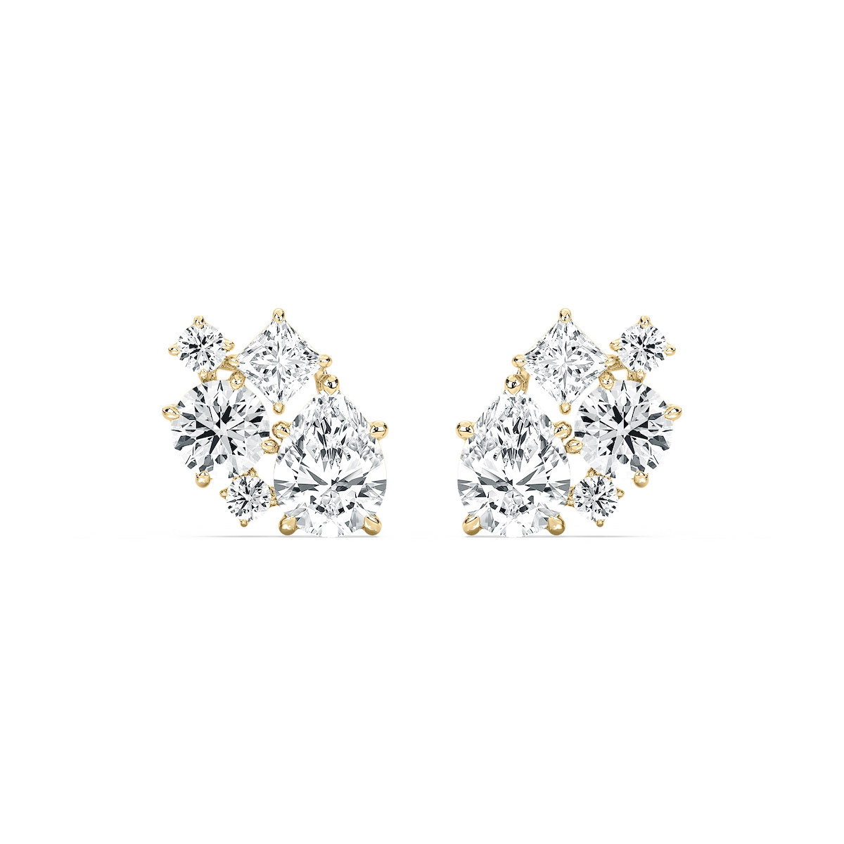 3 ³⁄₄ ctw Multi-Stone Lab Grown Diamond Clustered Stud Earrings