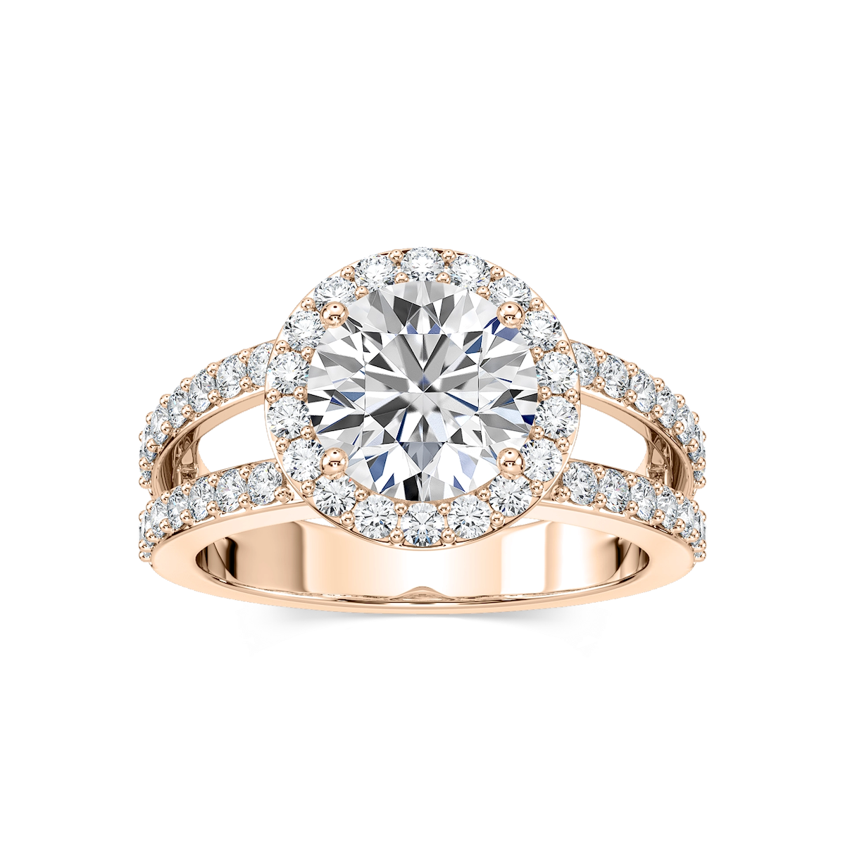 Coco Lab Grown Diamond Split Shank Halo Engagement Ring