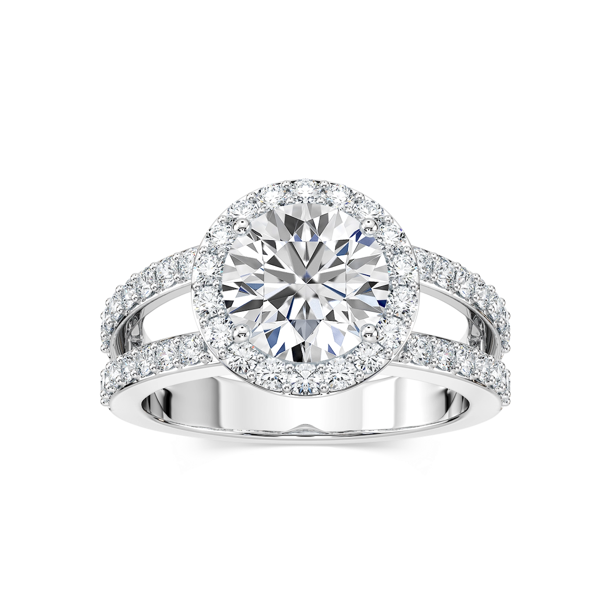 Coco Lab Grown Diamond Split Shank Halo Engagement Ring