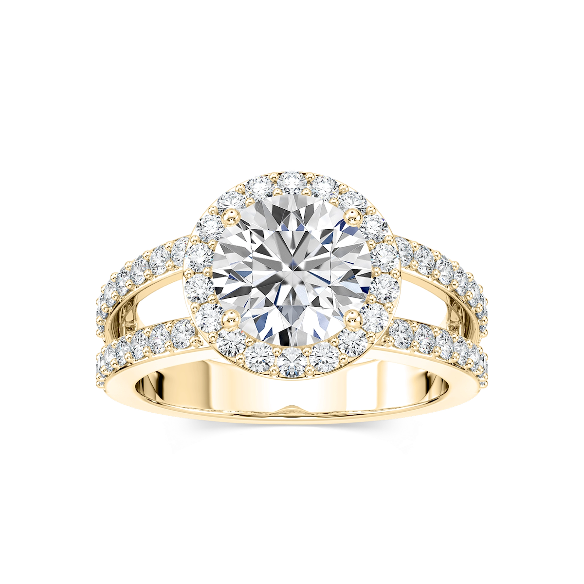 Coco Lab Grown Diamond Split Shank Halo Engagement Ring