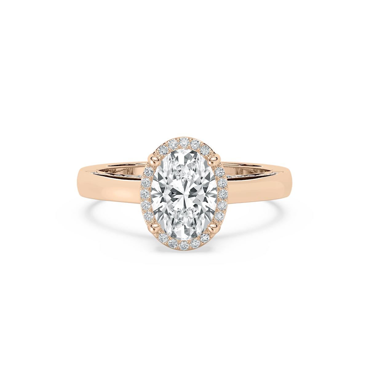 Cora Lab Grown Diamond Cathedral Bridge Side Stone Engagement Ring