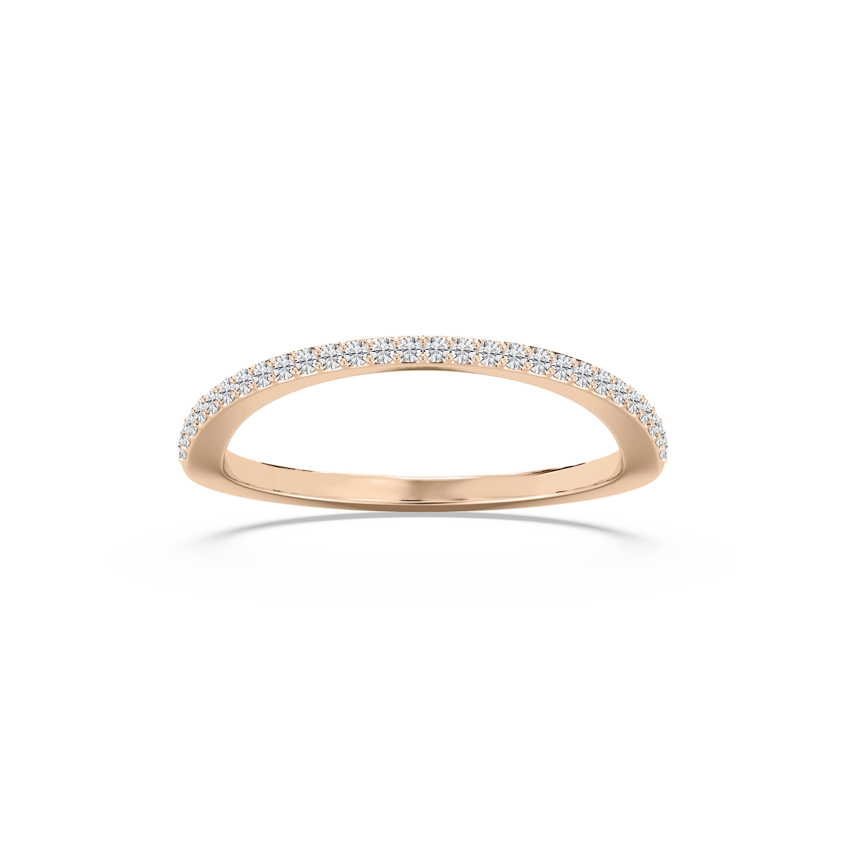 Coral 1/8 ctw Round Lab Grown Diamond Petite Curved Band