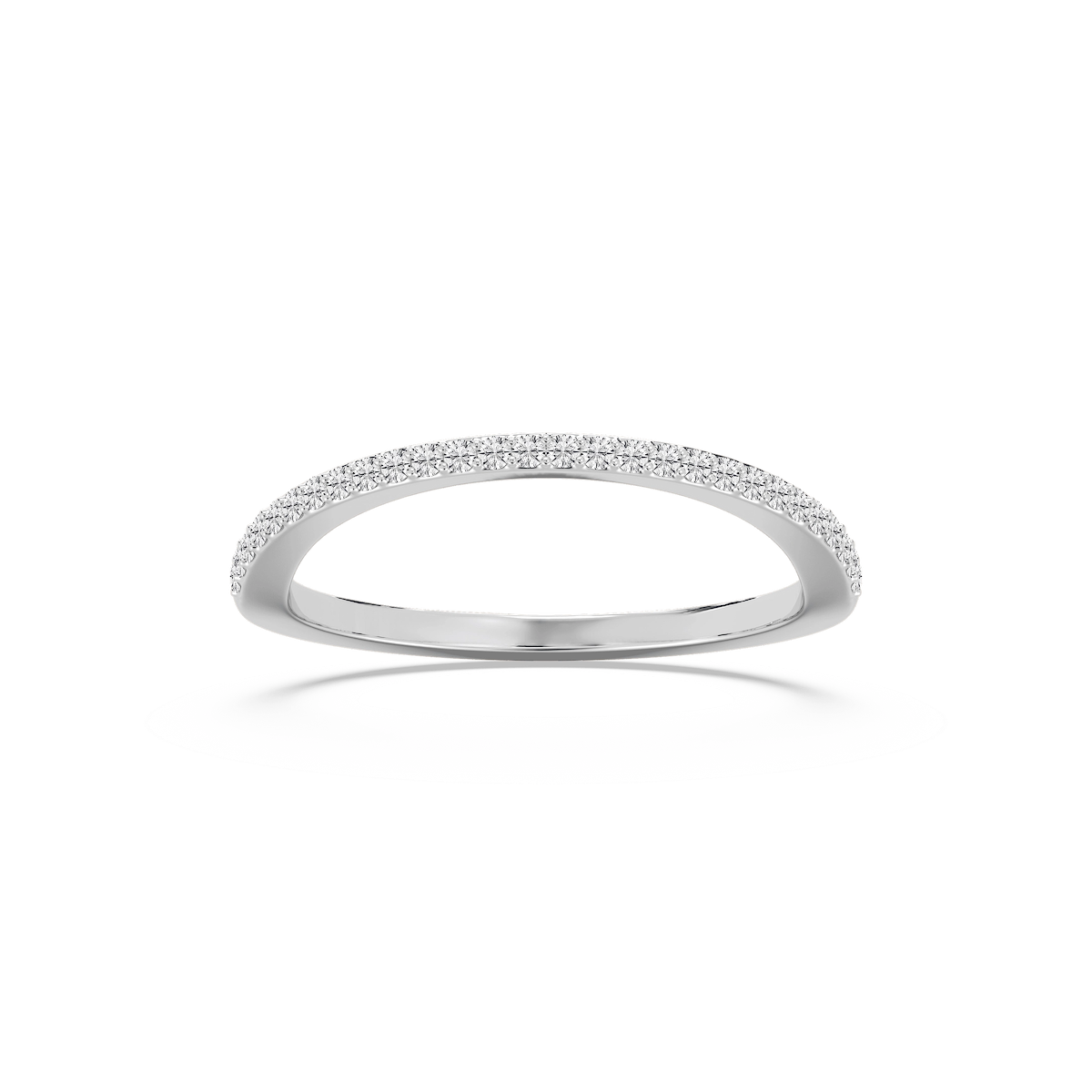 Coral 1/8 ctw Round Lab Grown Diamond Petite Curved Band