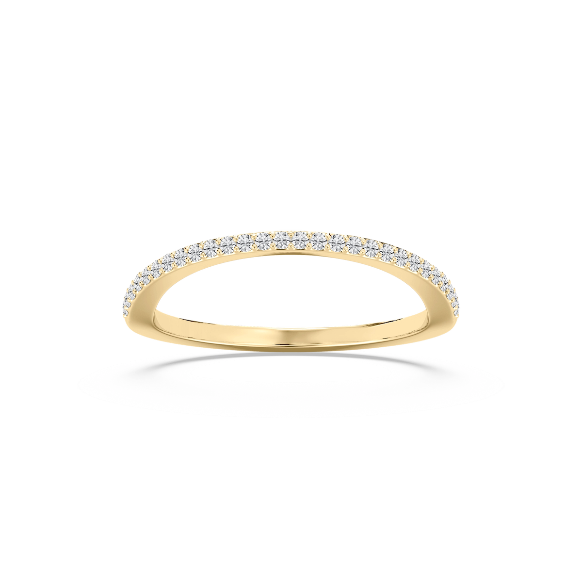 Coral 1/8 ctw Round Lab Grown Diamond Petite Curved Band