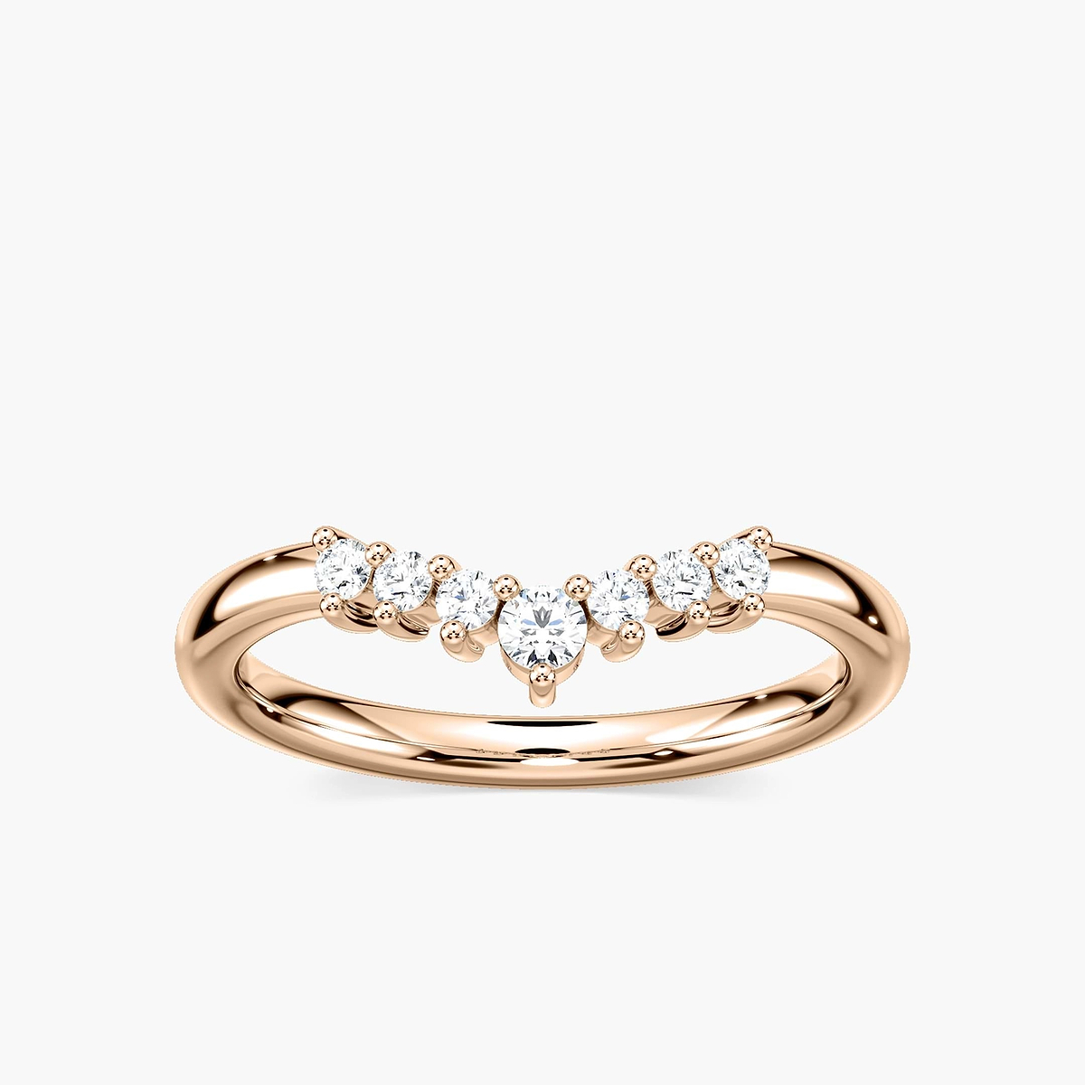 Cordelia 1/5 ctw Round Lab Grown Diamond Graduated Curved Band
