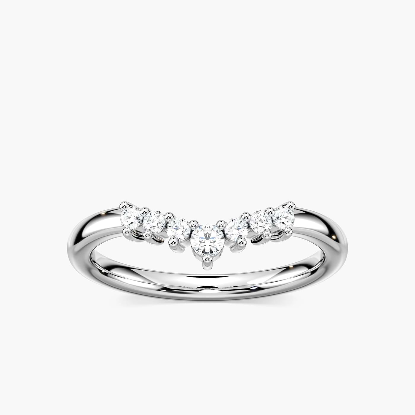 Cordelia 1/5 ctw Round Lab Grown Diamond Graduated Curved Band