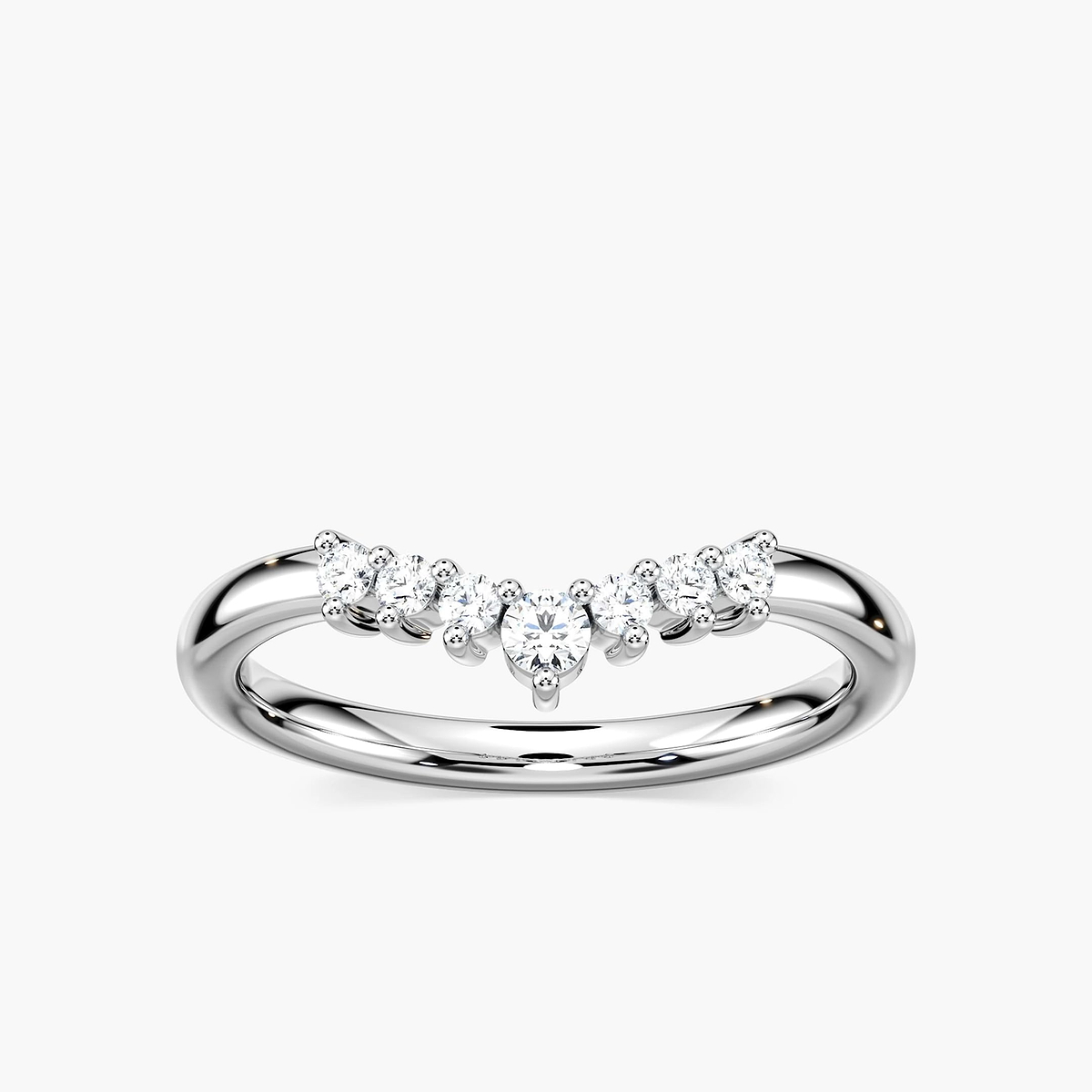 Cordelia 1/5 ctw Round Lab Grown Diamond Graduated Curved Band