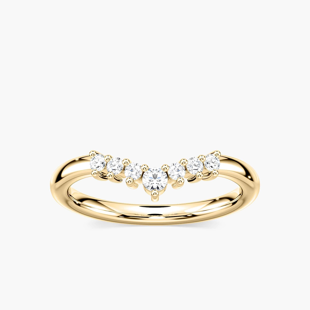Cordelia 1/5 ctw Round Lab Grown Diamond Graduated Curved Band