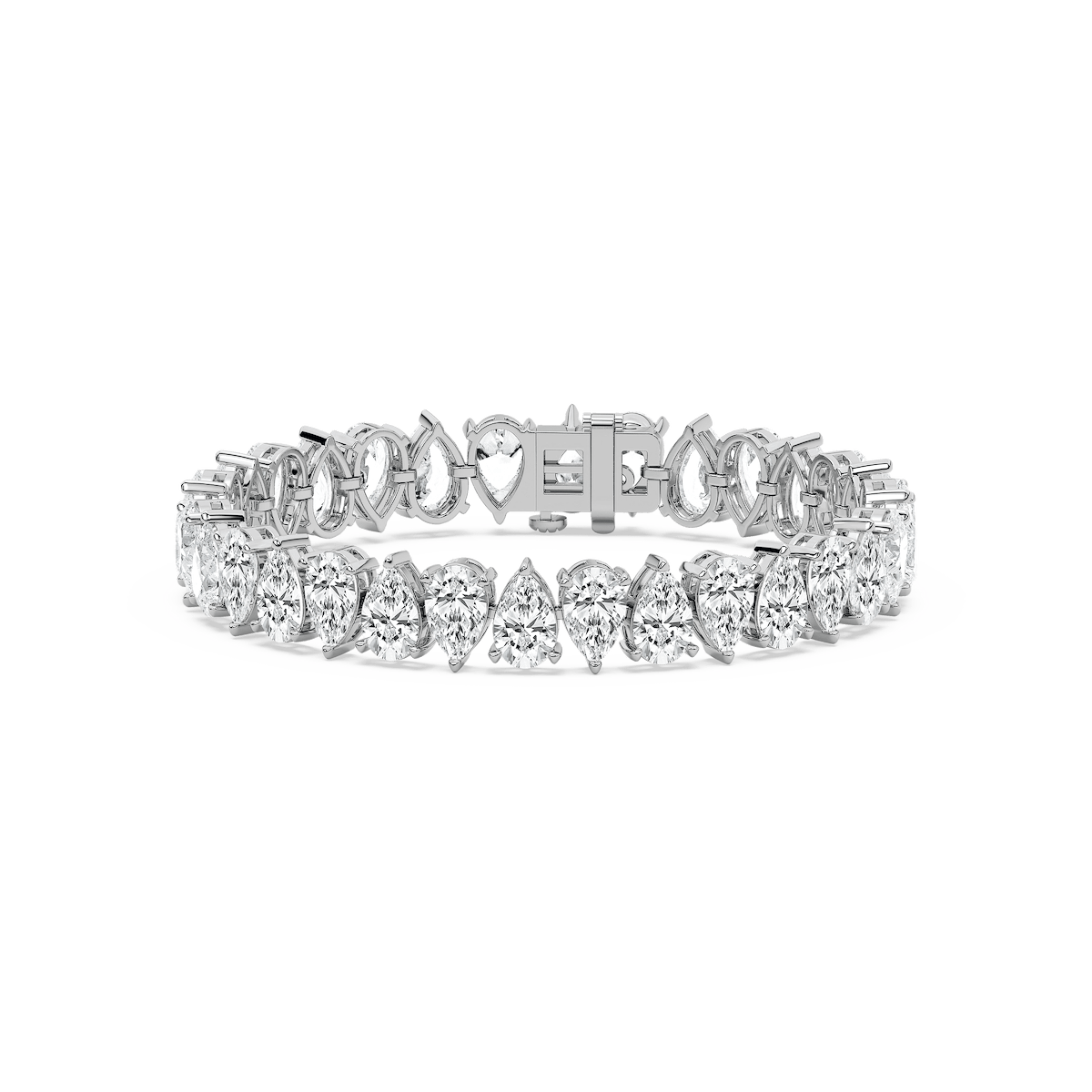 32 ctw Pear Lab Grown Diamond Alternating Tennis Bracelet  - 7 Inches
